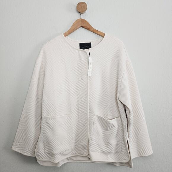 Sanctuary Jackets & Blazers - Sanctuary Paris Quilted Textured Knit Jacket Eco Natural Collarless NWT Small
